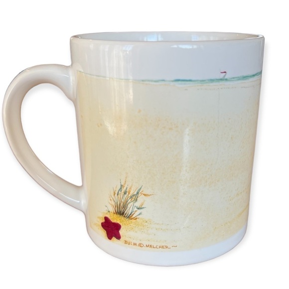 RECYCLED PAPER PRODUCTS Vintage 80s Sailor & Mermaid Bear Beach Mug - Picture 2 of 9